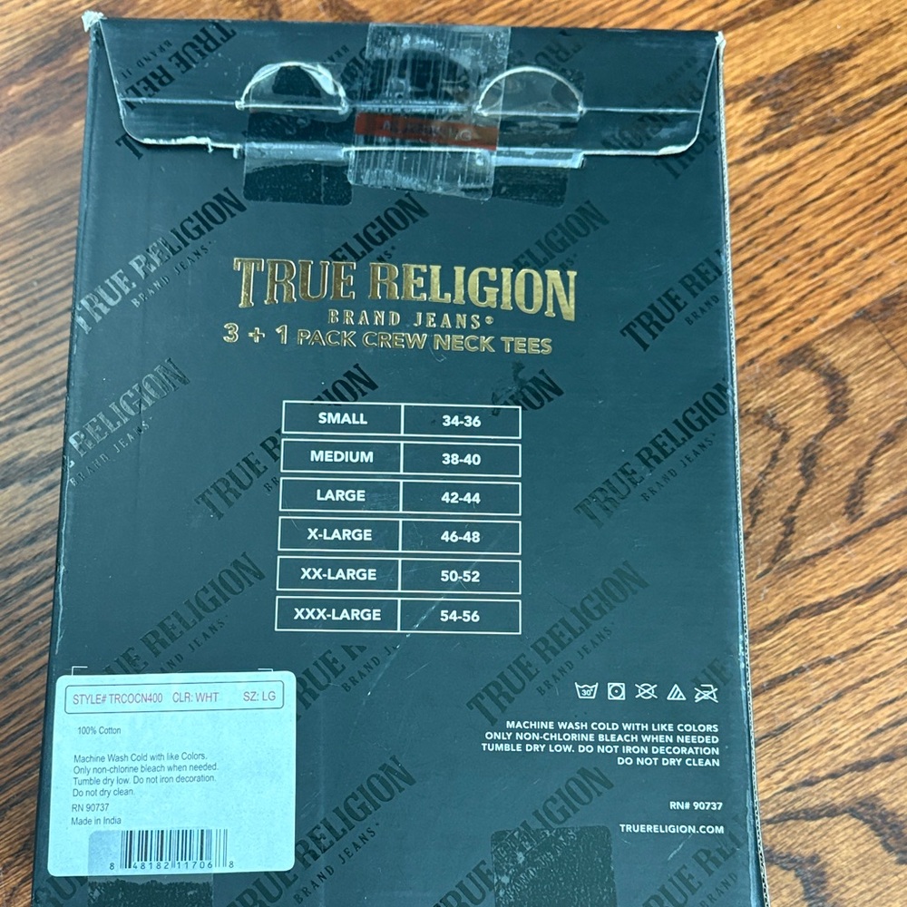 True Religion White Men’s Crew Neck T-Shirt Pack - Picture 2 of 2